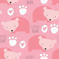 seamless teddy bear pattern vector illustration