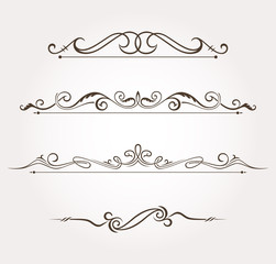 Set of floral design elements and page decoration. Vector illustration