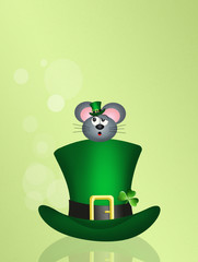mice on St. Patrick's hat
