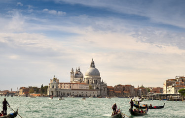 Venice view of Basilica Santa Maria della Salute from Grand Canal