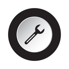 round black and white button - spanner icon