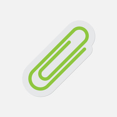 simple green icon - paper clip