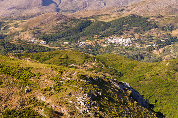 Fototapeta na wymiar Landscape view of a mountain village at central Crete, Greece