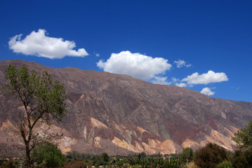 Fototapeta na wymiar Humahuaca valley, Jujuy, northern Argentina, near the fourteen colors hill