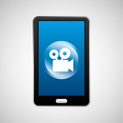 smartphone movie social network media icon vector illustration eps 10