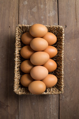 Fresh eggs.