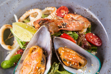 salad with seafood