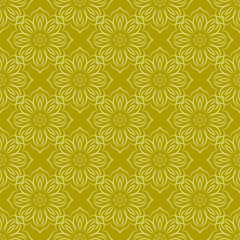Fototapeta na wymiar Seamless pattern with floral mandalas in beautiful colors. Vector background. Perfect for prints, wallpaper, wrapping paper etc.