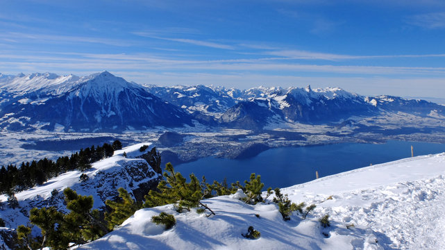 Blick vom Niederhorn auf den Thunersee
