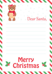 letter to santa with bear