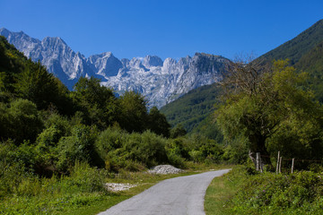 Fototapeta na wymiar Peaceful view of Grbaja valley in Prokletije national park, Montenegro
