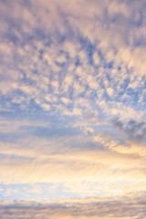 Calm sunset clouds and blue sky