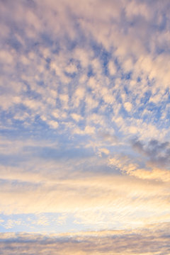 Calm sunset clouds and blue sky