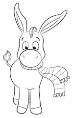 Niedlicher Esel mit Schal