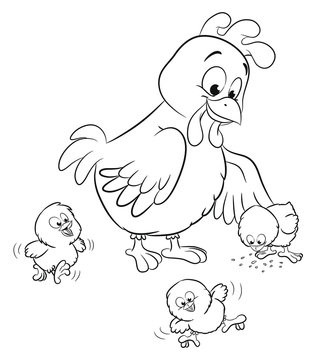 Niedliche Hühnerfamilie