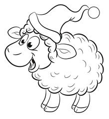 Fröhliches Schaf mit Mütze