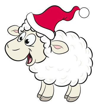 Fröhliches Schaf mit Mütze
