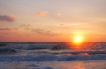 Fototapeta na wymiar Sunrise on the Black Sea coast, Odessa, Ukraine