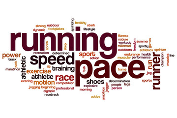 Running pace word cloud