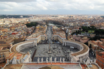 View from the cupola of Vatican Saint Peter's Cathedral
