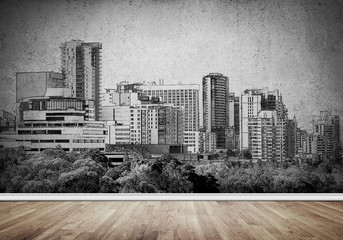 City design on wall