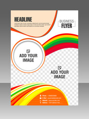 Modern Vector Colorful Brochure Flyer Abstract Template blue Company Leaflet 