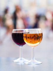 Red and white Bordeaux wines