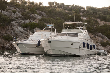 Fototapeta na wymiar Greek Yachts near Poros