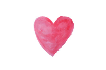 Obraz na płótnie Canvas pink heart watercolor paint isolated on white background backgro