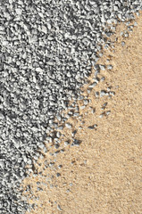 Splitt und Sand, Gesteinsk&ouml;rnungen, Rohstoffe, Baustoffe, Bauindustrie, Boden, Pflasterarbeiten, Drainage, Baustoffhandel