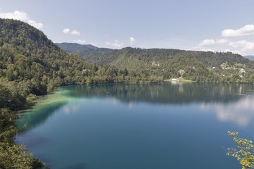 Fototapeta na wymiar Lake Bled Alpine landscape