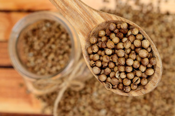 coriander seed on table