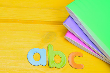 letter abc on table