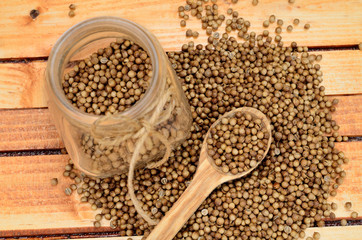 coriander seed on table