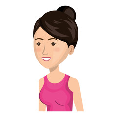 cute woman avatar casual vector illustration design