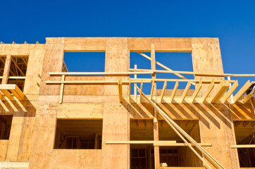 A new home under construction in Vancouver, Canada.