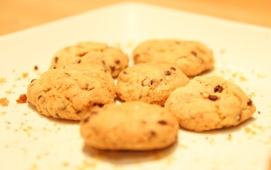 Chocolate chip cookies at the plate