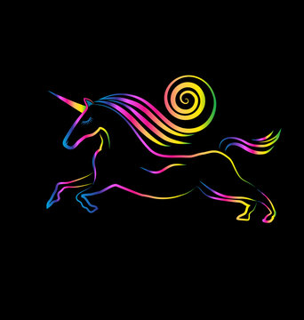 Rainbow unicorn logo background