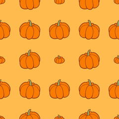 Seamless background with pumpkins