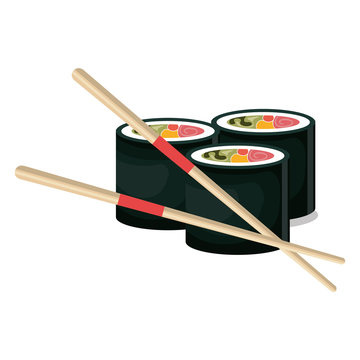 rolls suchi japanese food vector illustration design