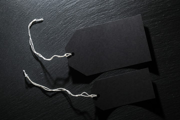 Blank black sale tag background