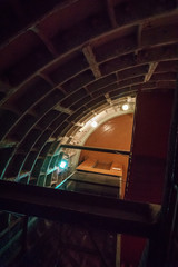 Naklejka premium Look down from stairs in Stalin's Bunker, going down to underground
