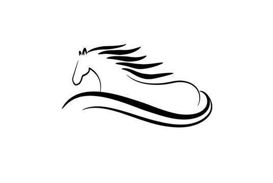 sketch of elegant horse in motion