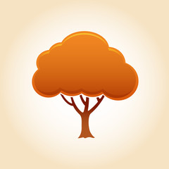 Color Tree Icon. Vector Illustration.