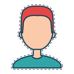 man character with cuttihng line vector illustration design