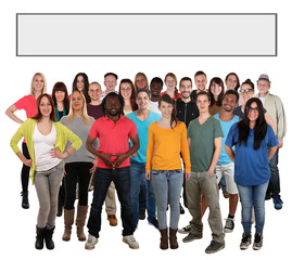 Obraz premium Menschen People Gruppe junge Leute leeres Suchfeld suchen im Int