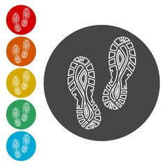 Sport shoe icons set 