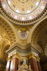 Fototapeta na wymiar Interior of Roman Catholic basilica in Budapest, Hungary, called St. Stephen's Basilica