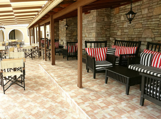 Restaurant in greek town.