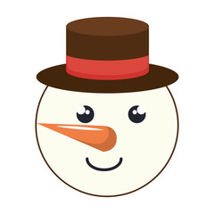 snowman character christmas celebration vector illustration design